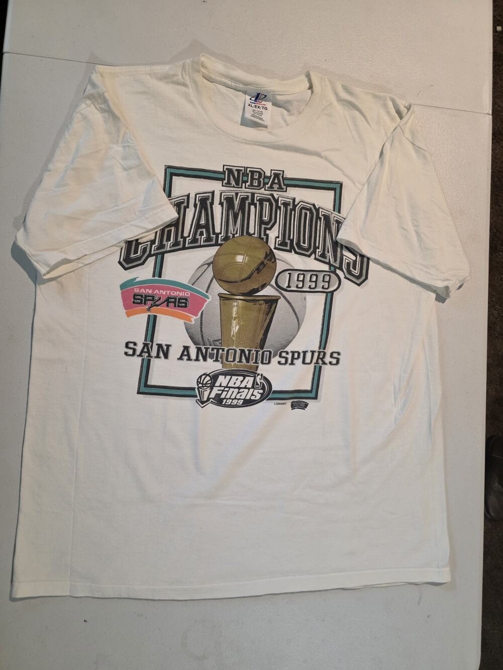 Vtg 1999 San Antonio Spurs NBA Finals Champs T Shirt XL Champion Logo Athletic